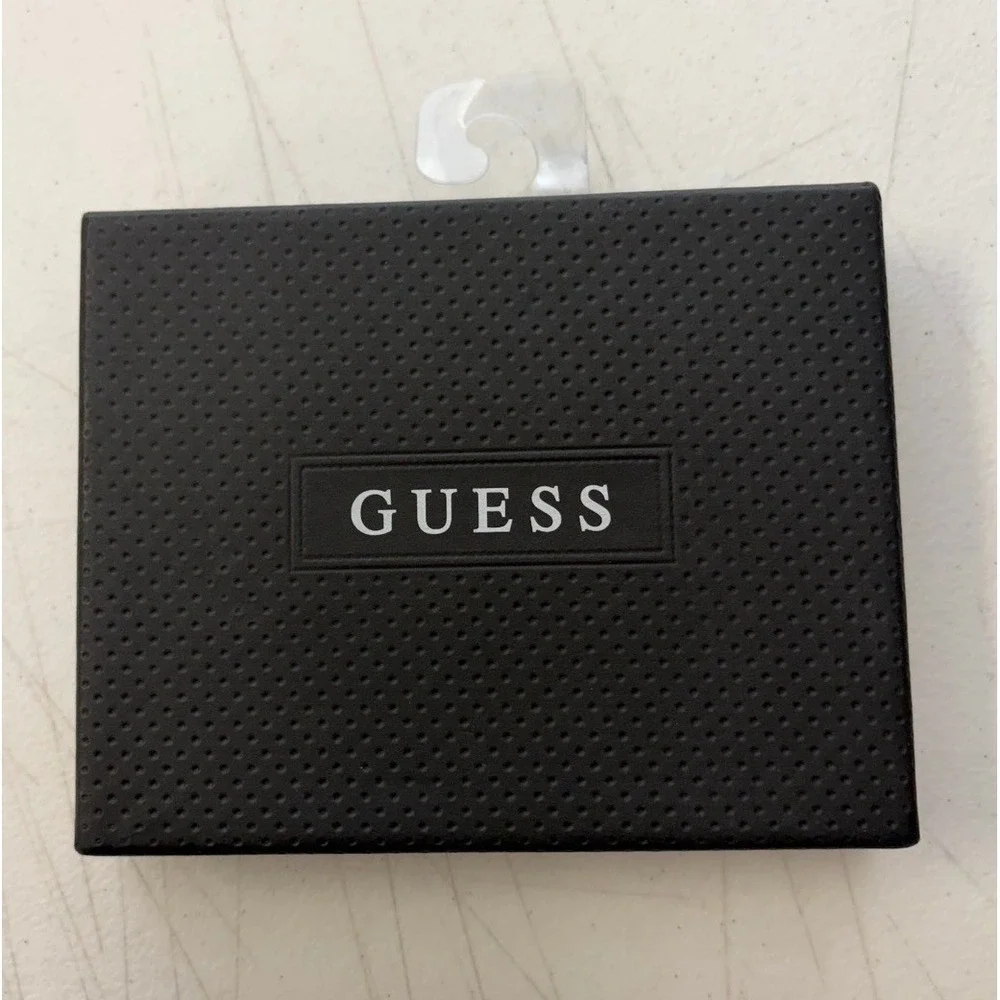 Guess Mens Wallet Bi-Fold w/ Wing Brown Leather - 13 Card Slots & Valet Box NIB